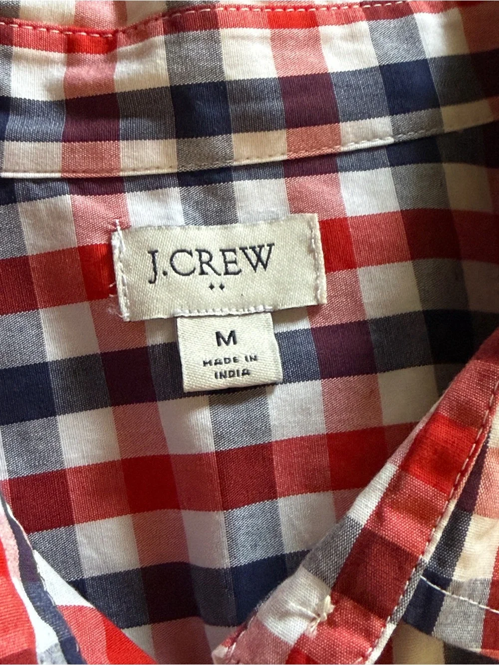 J. Crew Kids Red White and Blue Gingham Sleeveless Button-Up Top